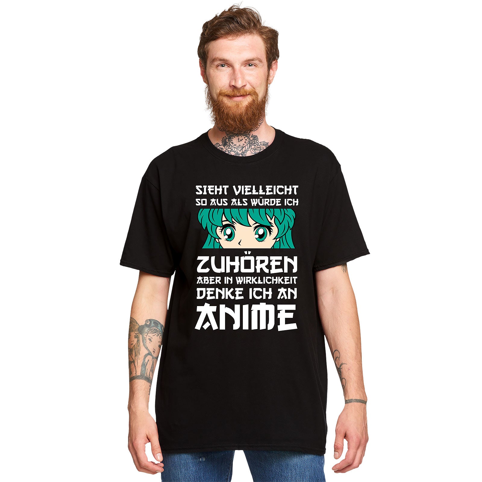 Imagen del producto Camiseta negra 'Estoy pensando en anime'