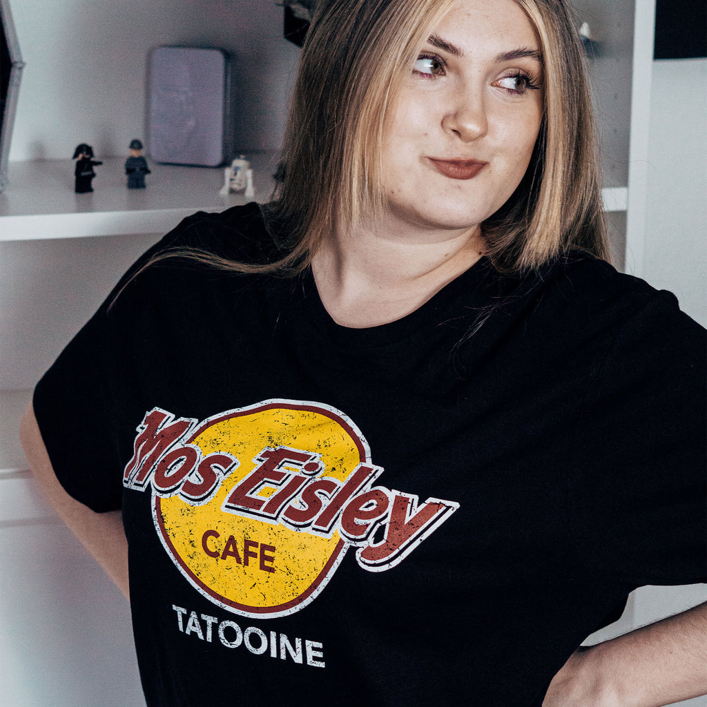 Imagen del producto Camiseta del Café Mos Eisley para fans de Star Wars negra