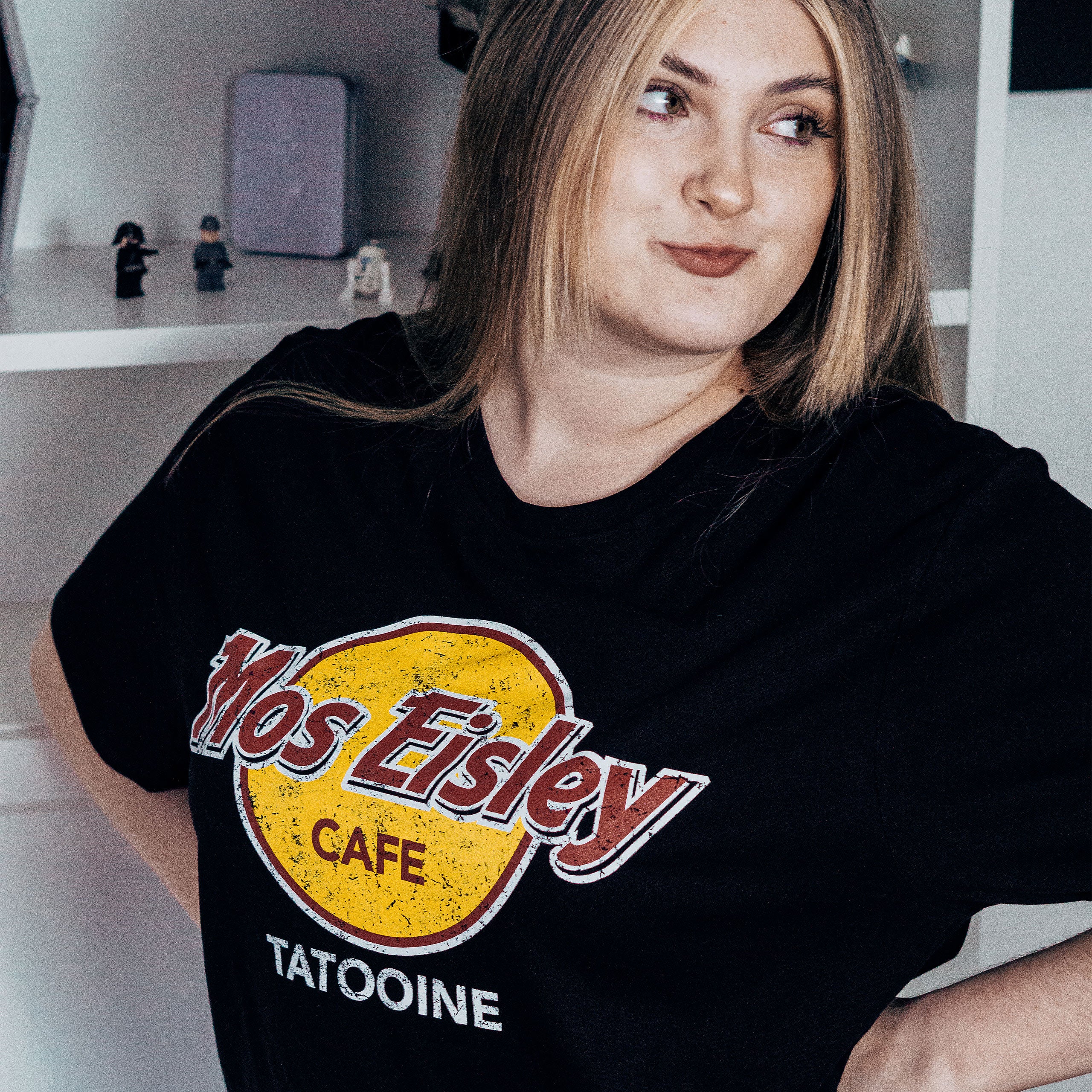 Imagen del producto Camiseta del Café Mos Eisley para fans de Star Wars negra