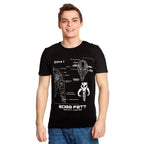 Imagen del producto Star Wars - Boba Fett Slave I Sketch Camiseta negra