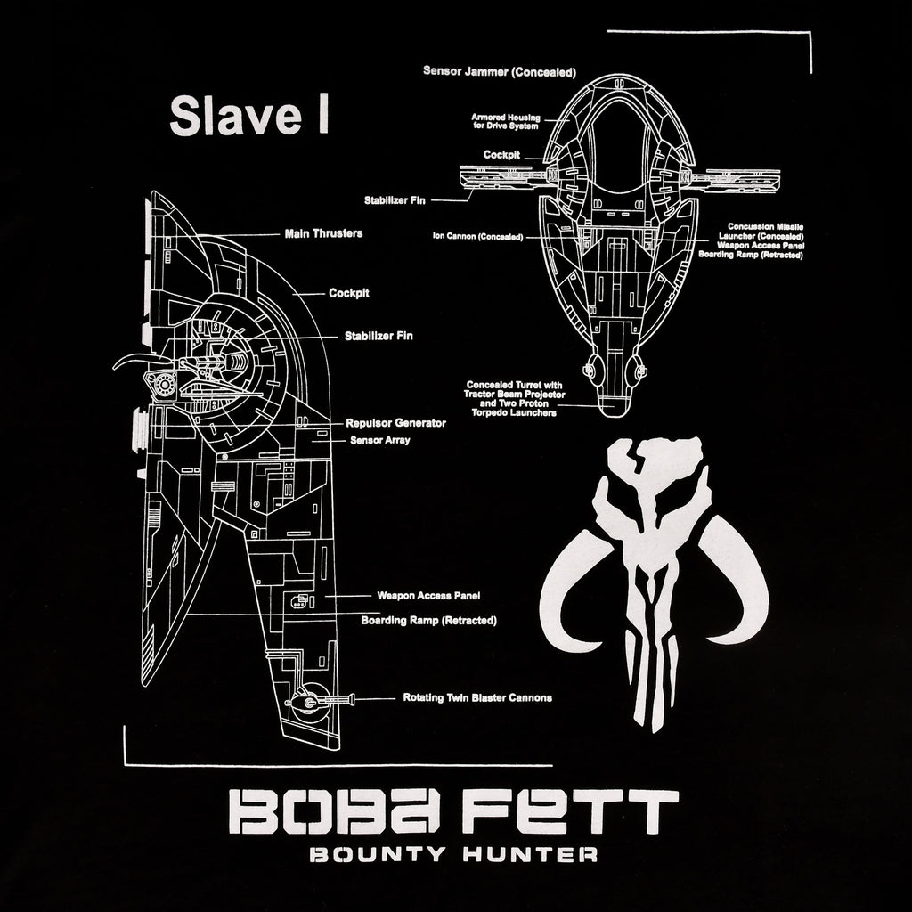 Imagen del producto Star Wars - Boba Fett Slave I Sketch Camiseta negra