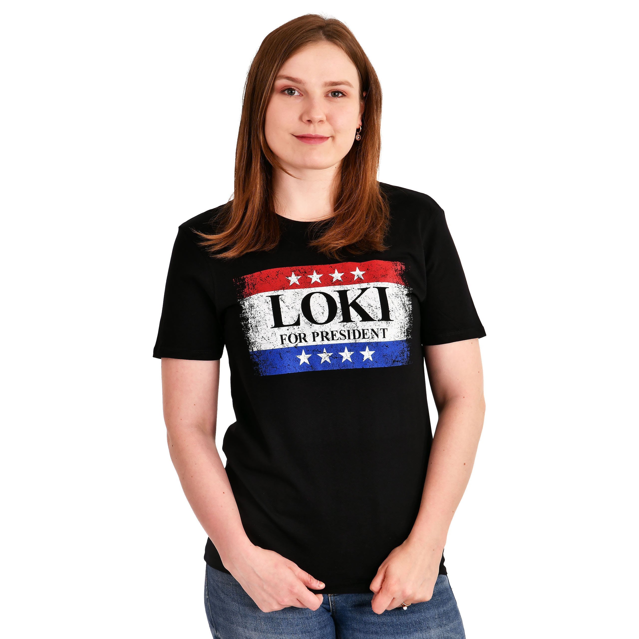 Imagen del producto Camiseta negra 'For President' para fans de Loki