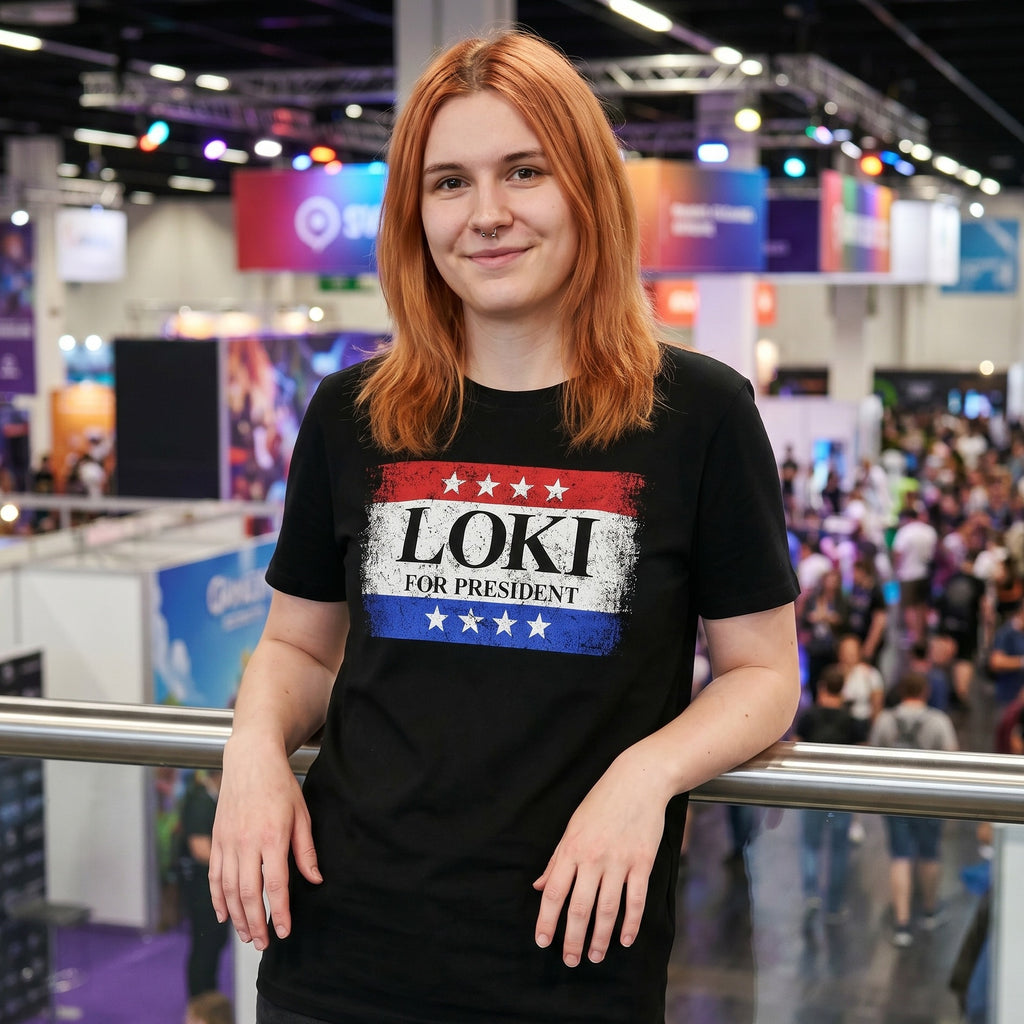 Imagen del producto Camiseta negra 'For President' para fans de Loki