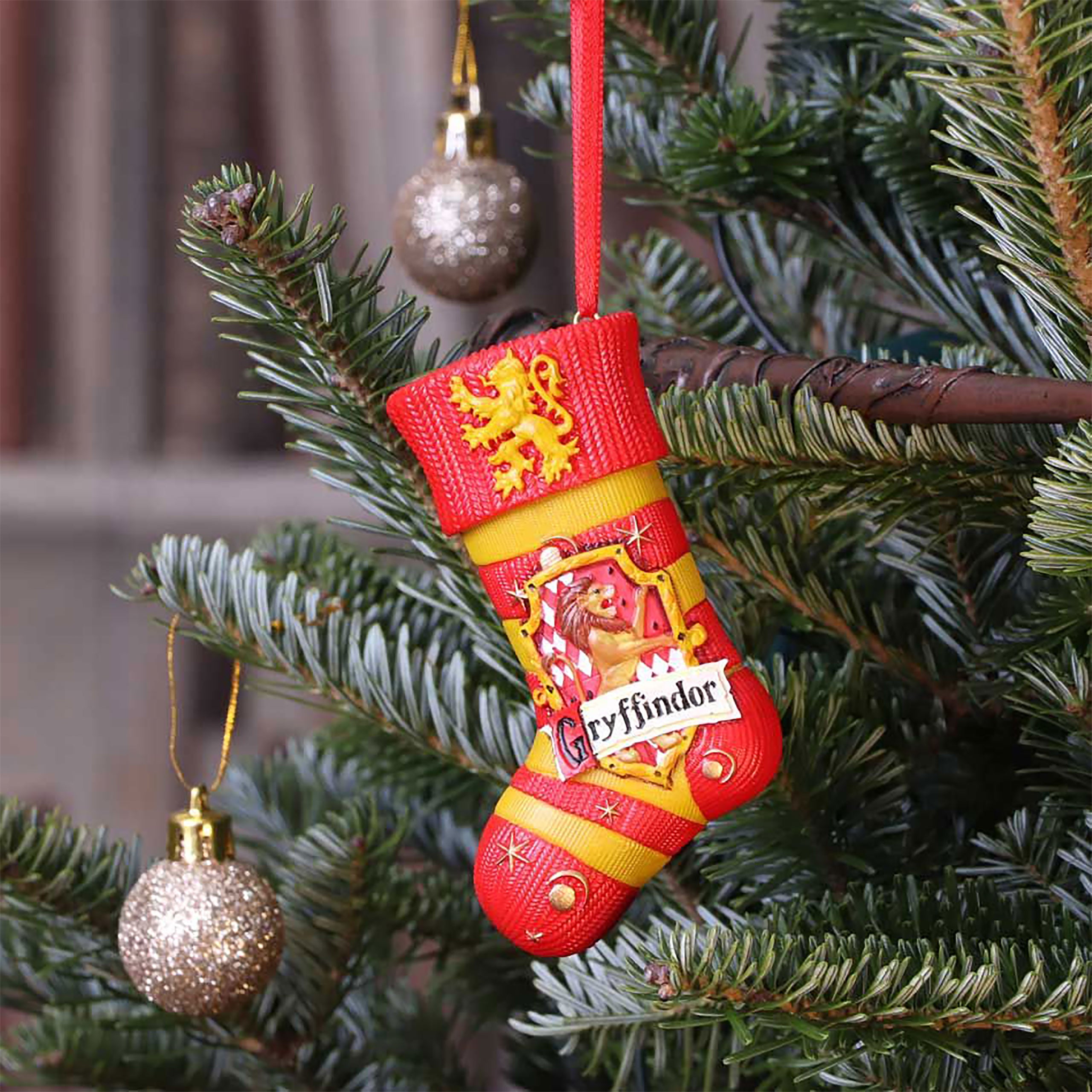 Imagen del producto Harry Potter - Adorno para árbol de Navidad: calcetín Gryffindor