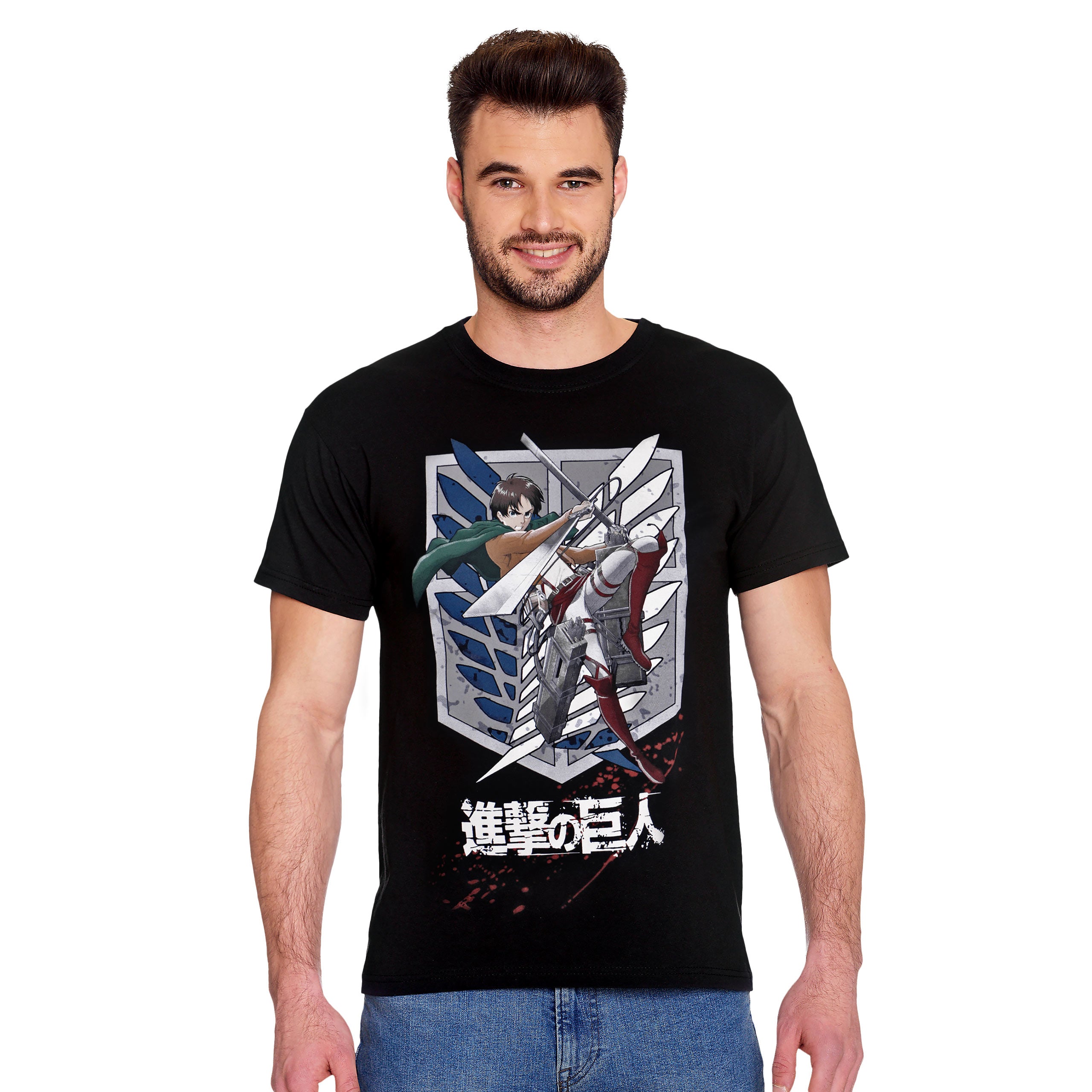 Imagen del producto Attack on Titan - Camiseta negra de Eren Survey Corps
