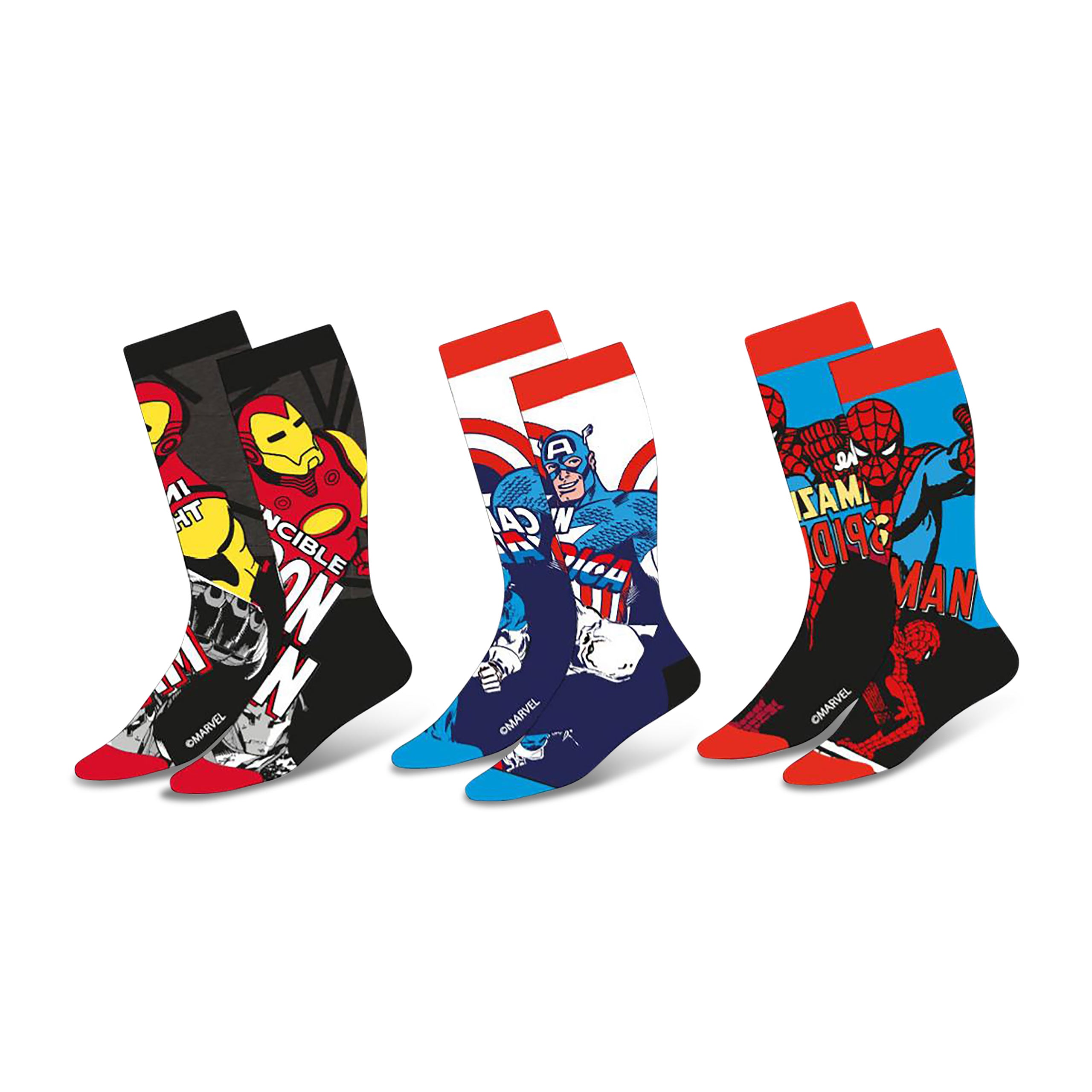 Imagen del producto Marvel - Set de 3 calcetines con personajes de cómics