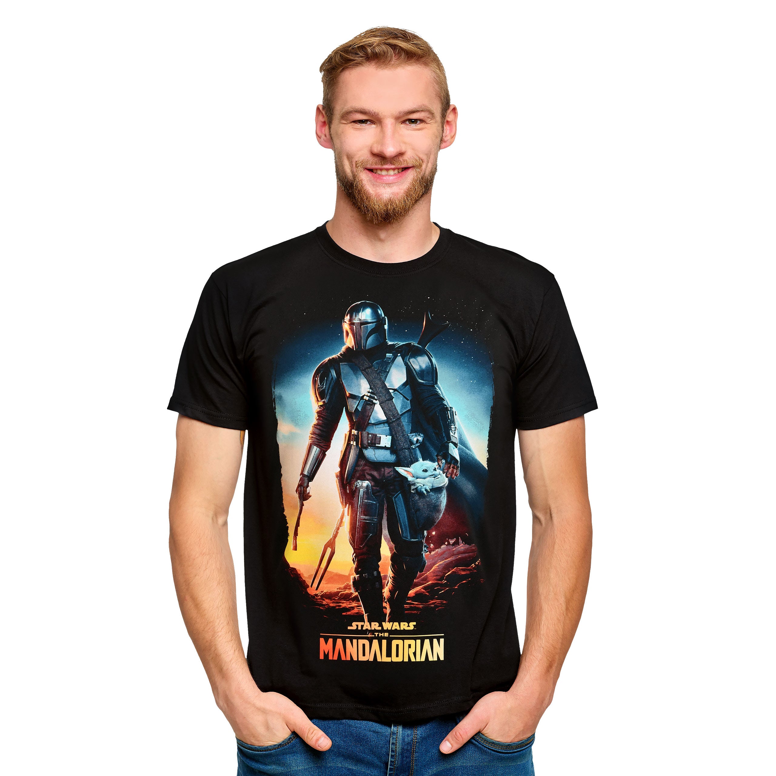 Imagen del producto Camiseta negra Through The Galaxy - Star Wars Mandalorian