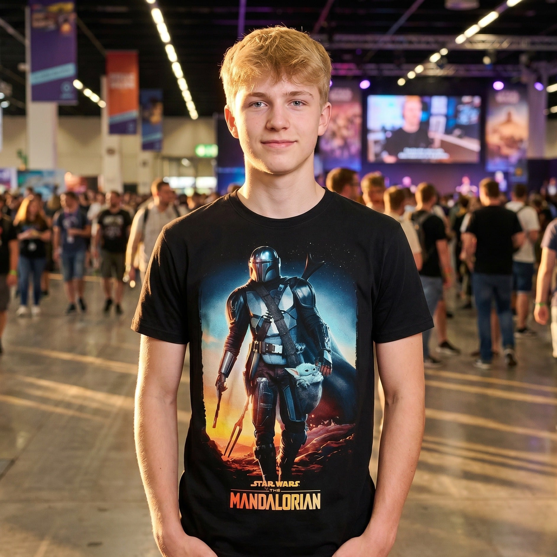 Imagen del producto Camiseta negra Through The Galaxy - Star Wars Mandalorian