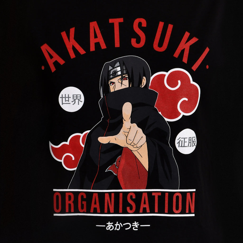 Imagen del producto Naruto - Camiseta negra de la Organización Akatsuki