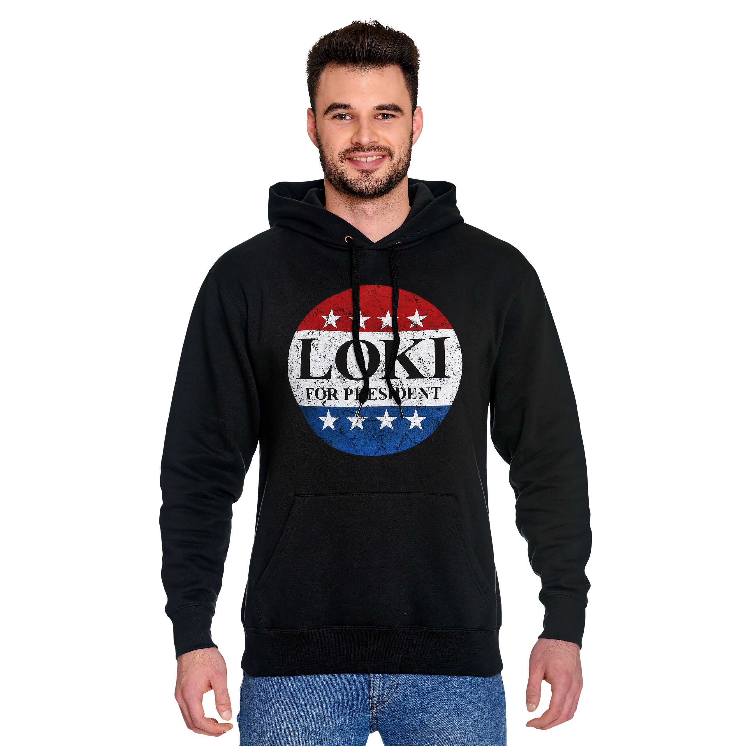 Imagen del producto Sudadera con capucha For President para fans de Loki negro