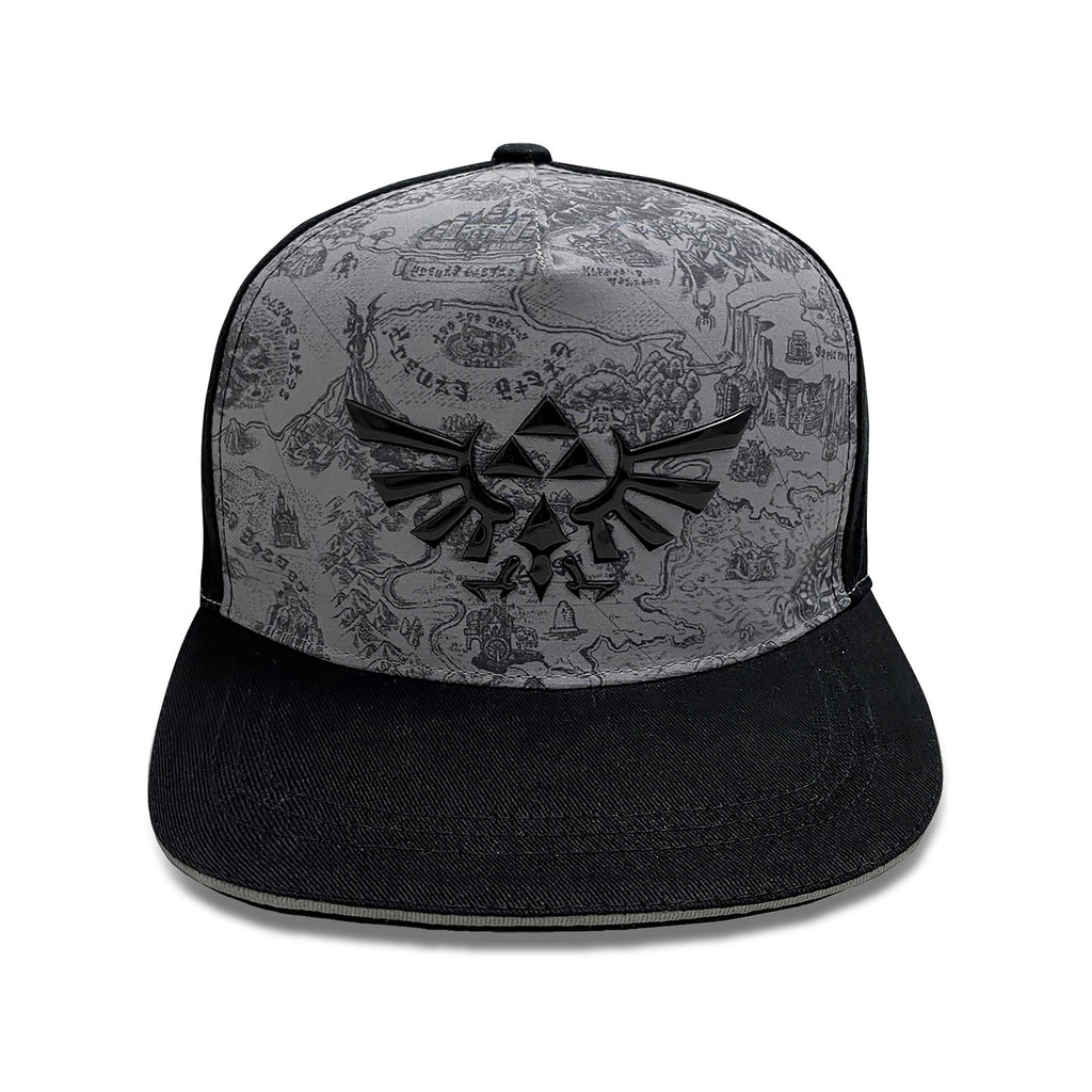 Imagen del producto Zelda - Gorra Snapback negra del mapa de Hyrule