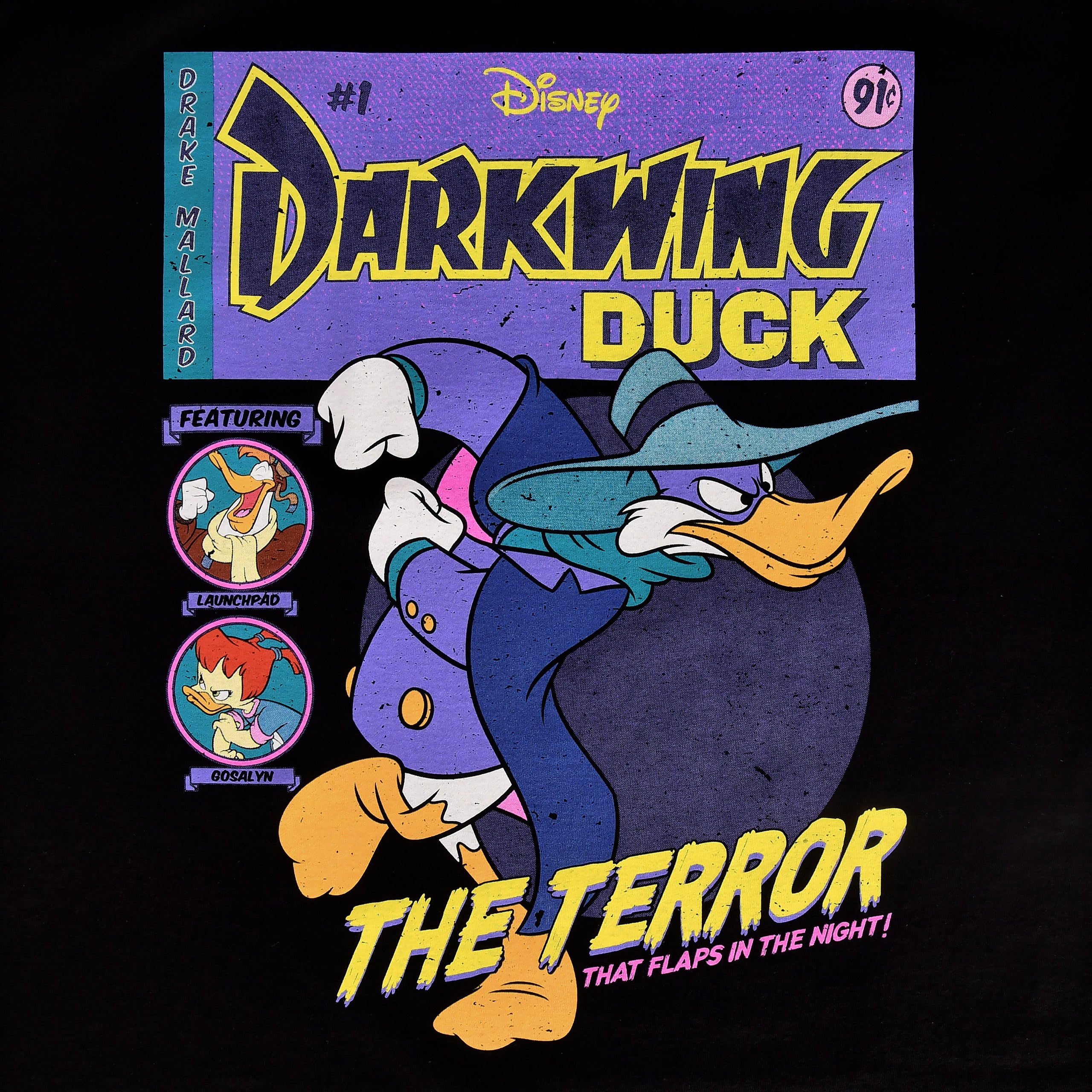 Imagen del producto Darkwing Duck - Camiseta negra de portada de cómic