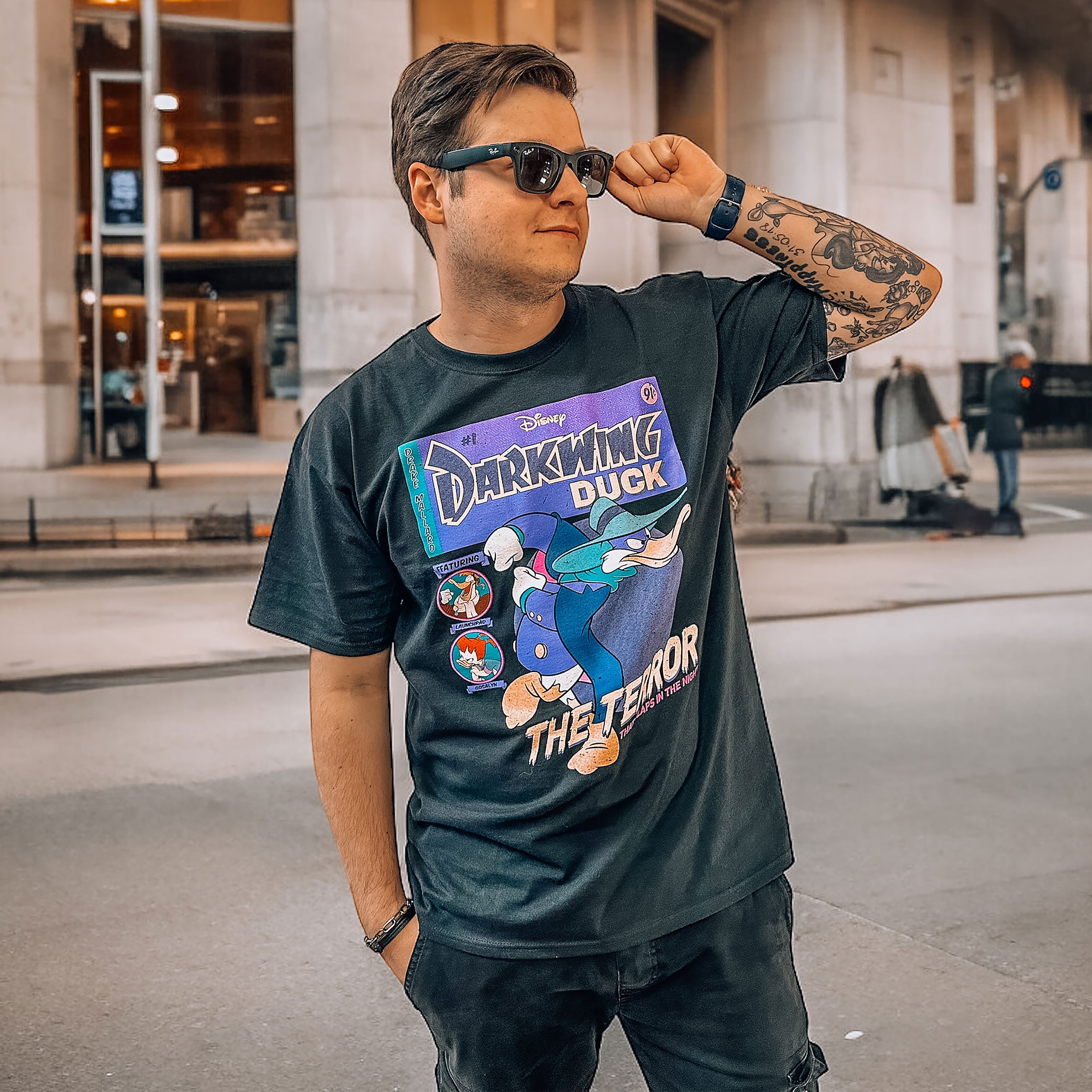 Imagen del producto Darkwing Duck - Camiseta negra de portada de cómic