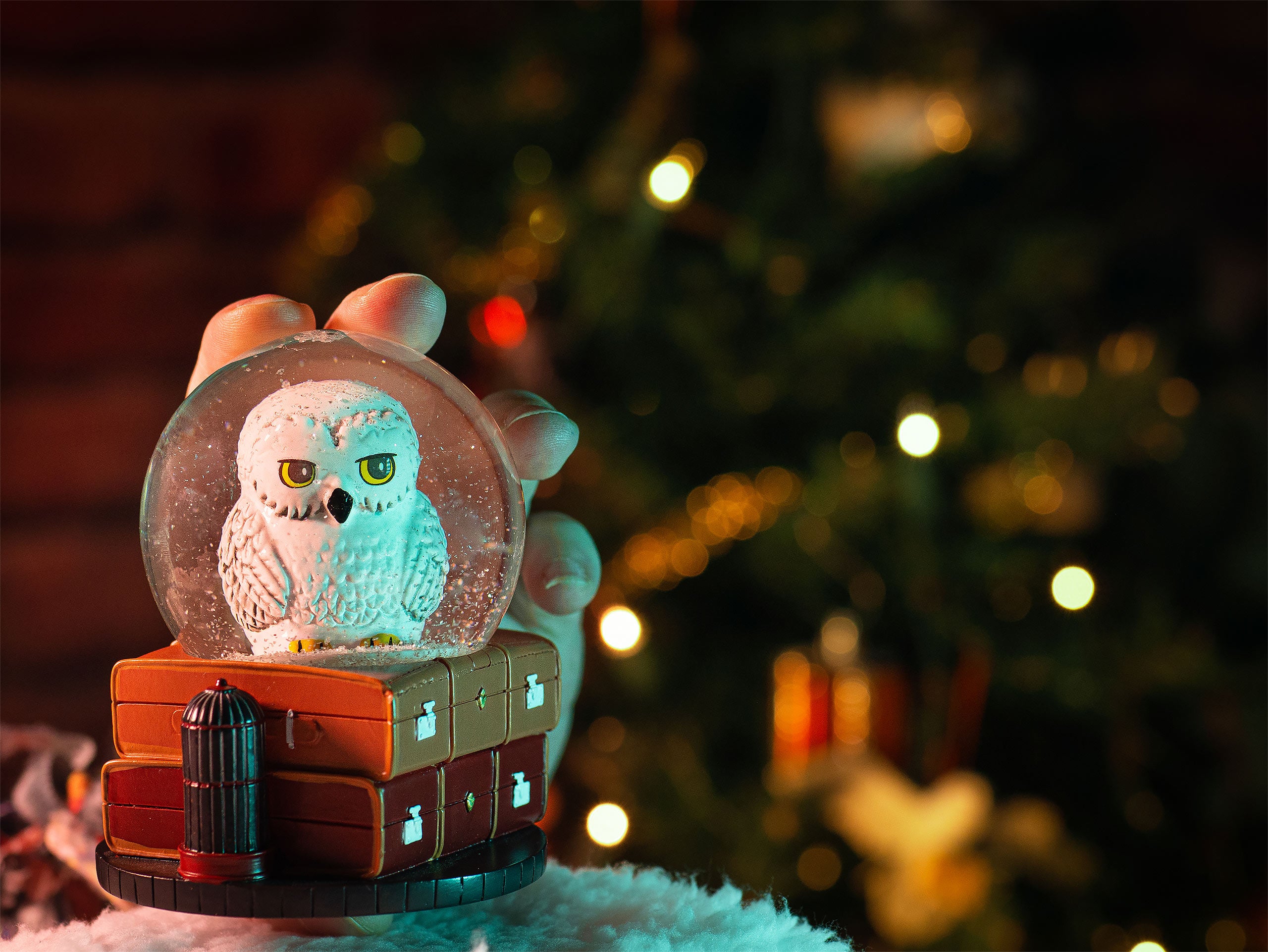 Imagen del producto Harry Potter - Bola de nieve Hedwig con purpurina