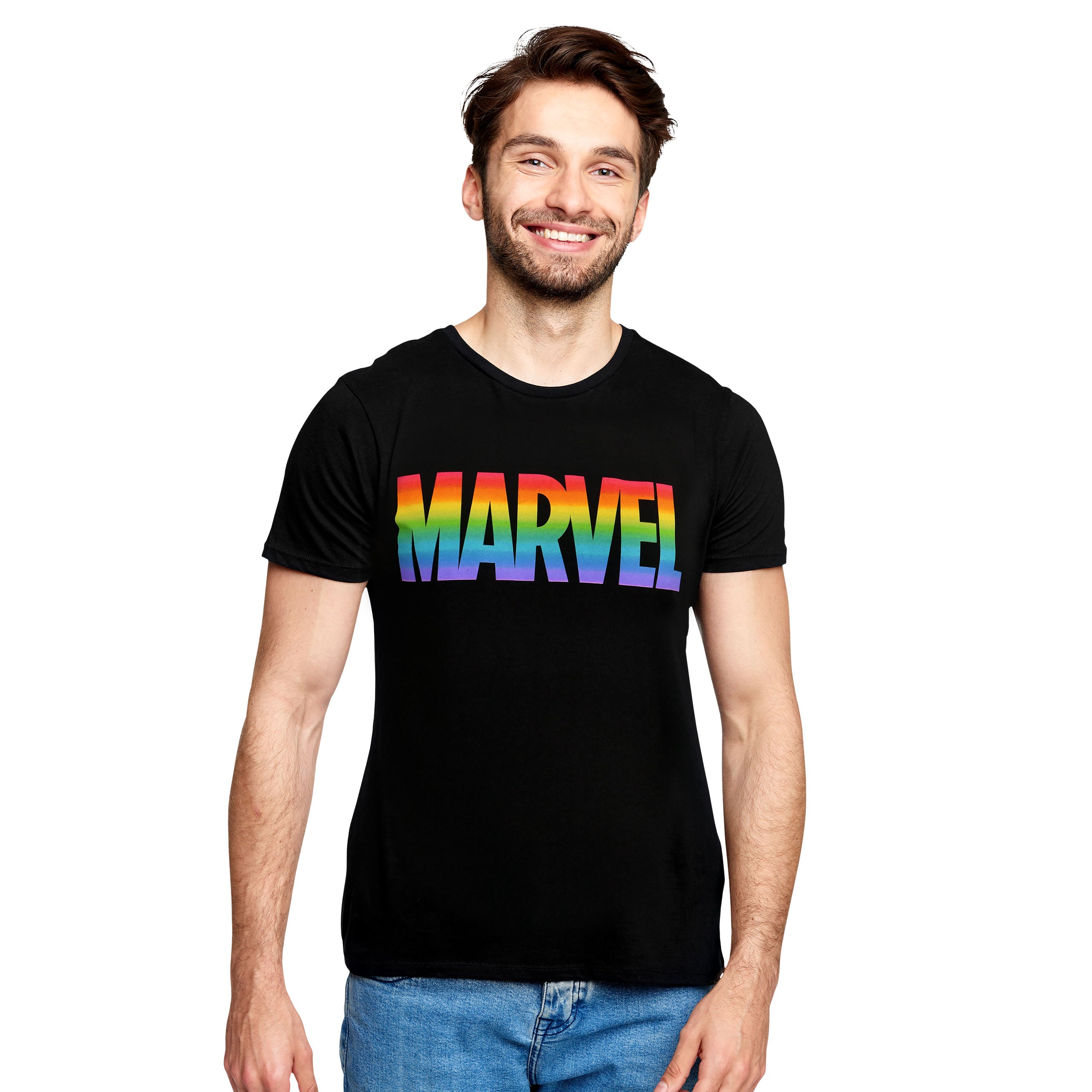 Imagen del producto Marvel - Camiseta negra con logo de orgullo arco iris