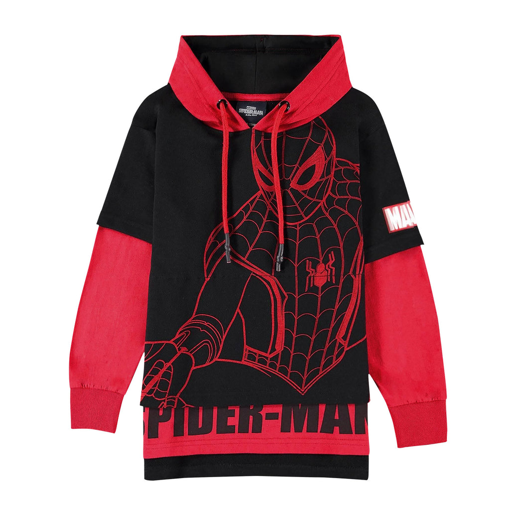 Imagen del producto Sudadera con capucha Spider-Man para niños en negro-rojo