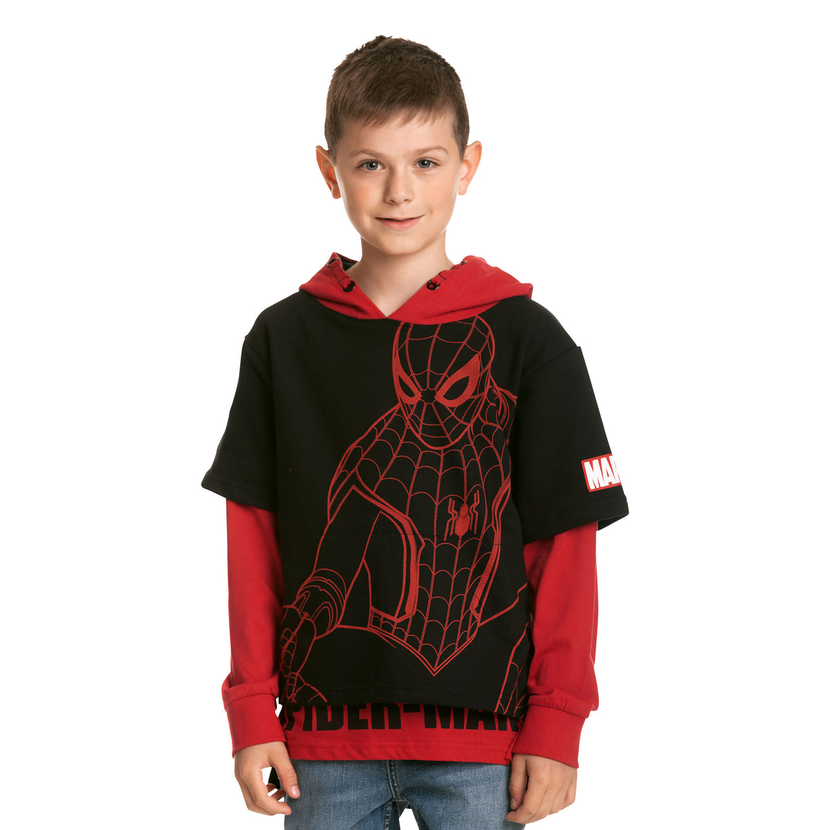 Imagen del producto Sudadera con capucha Spider-Man para niños en negro-rojo