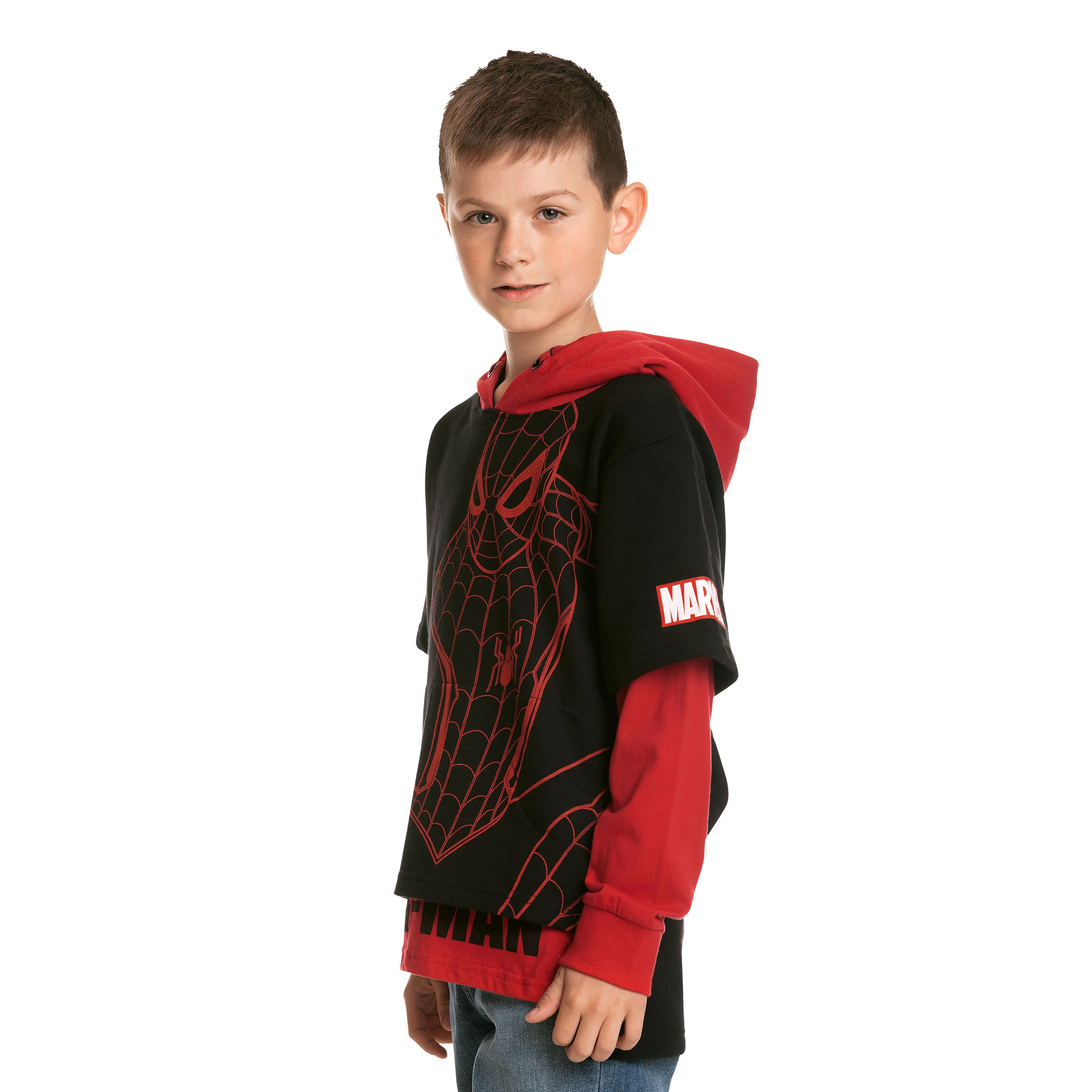 Imagen del producto Sudadera con capucha Spider-Man para niños en negro-rojo