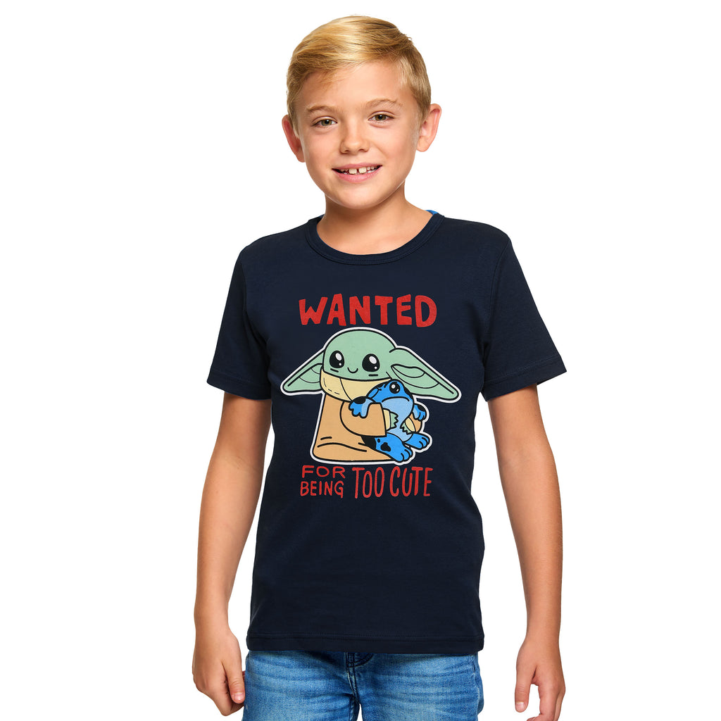 Imagen del producto Camiseta para niños Grogu Wanted Too Cute azul - Star Wars The Mandalorian