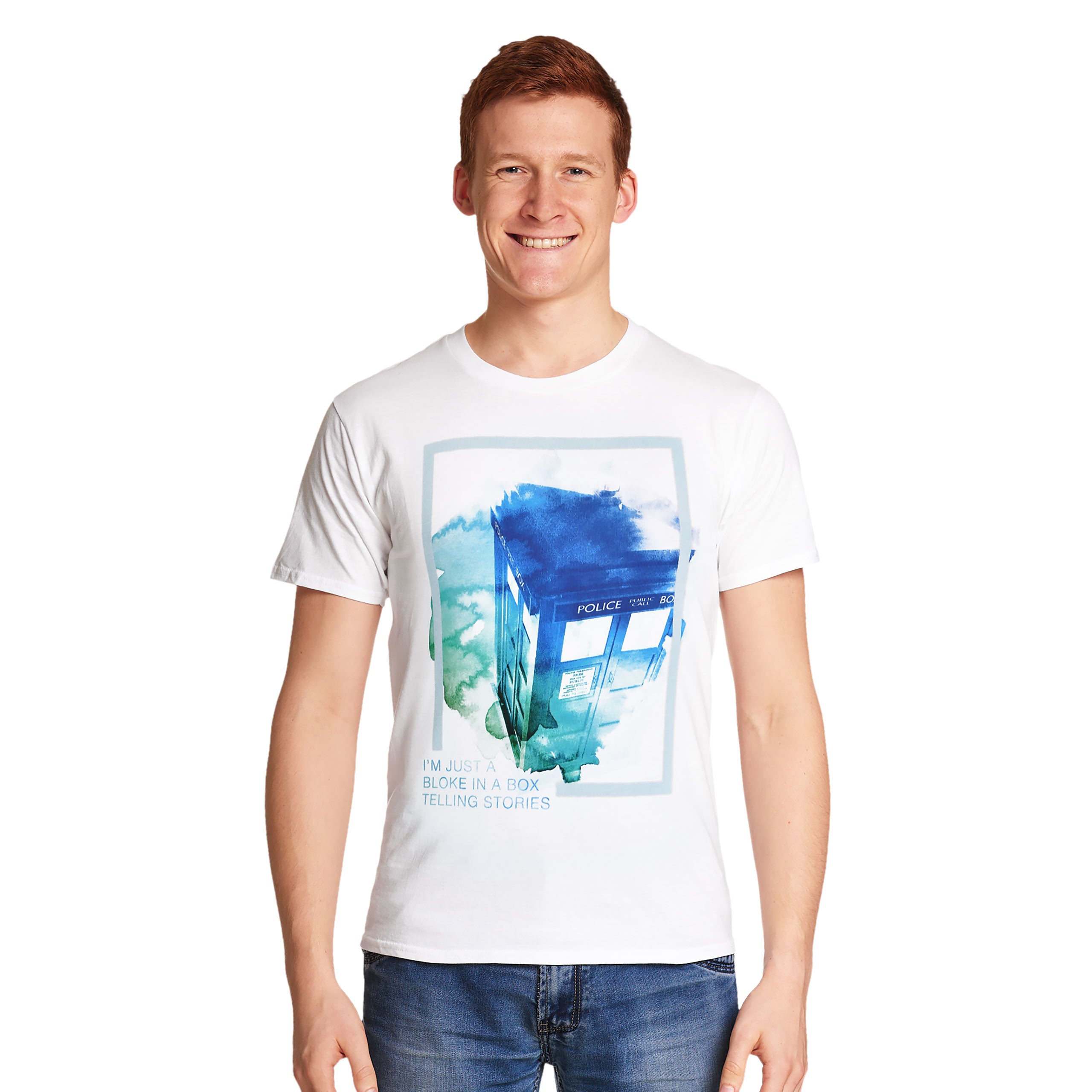 Imagen del producto Dr. Who - Camiseta Tardis en acuarela blanca