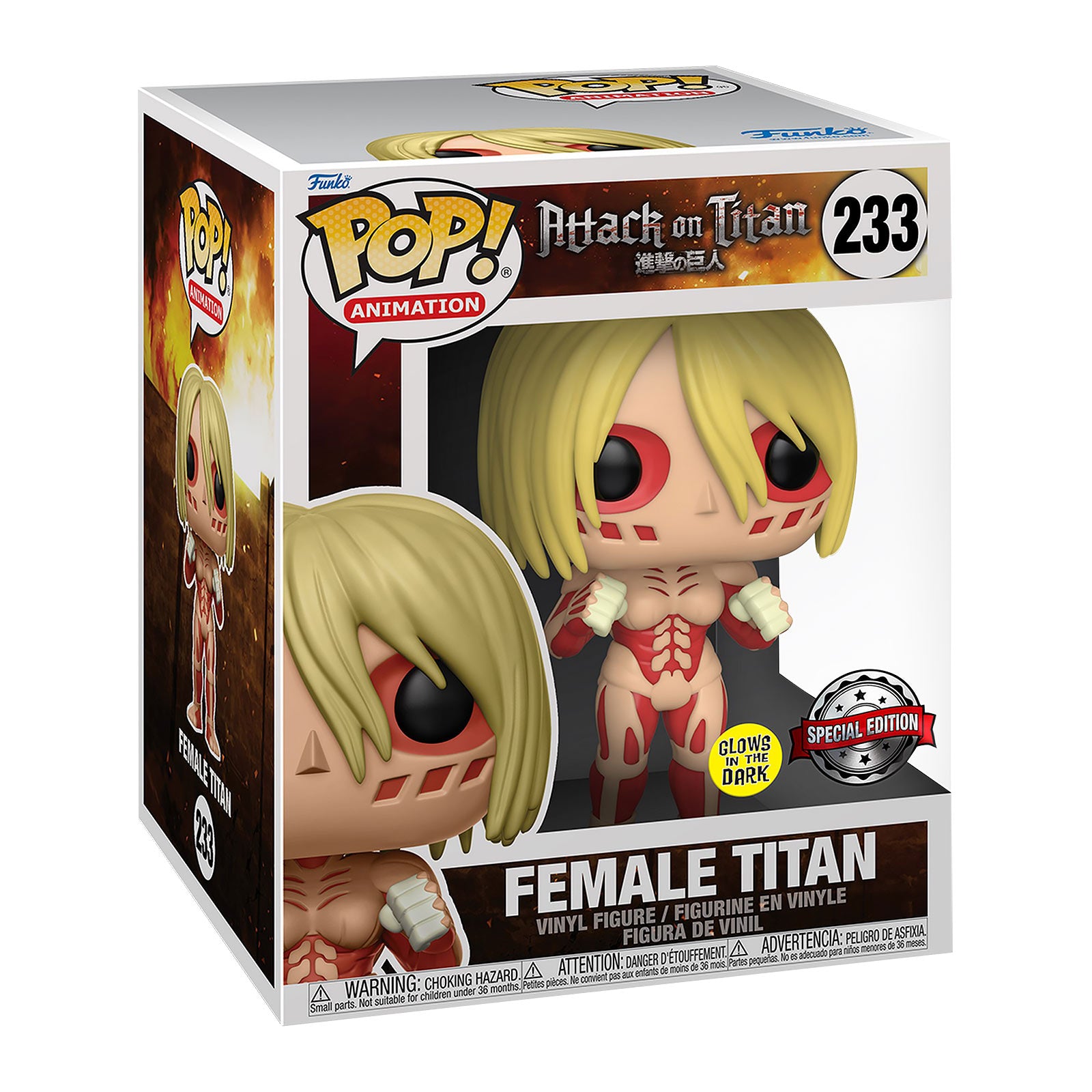Imagen del producto Attack on Titan - Female Titan Glow in the Dark Figura Funko Pop 15cm