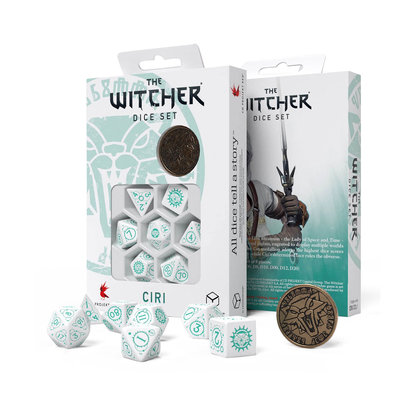 Imagen del producto Witcher - Set de Dados RPG Ciri 7 piezas con Moneda de Colección