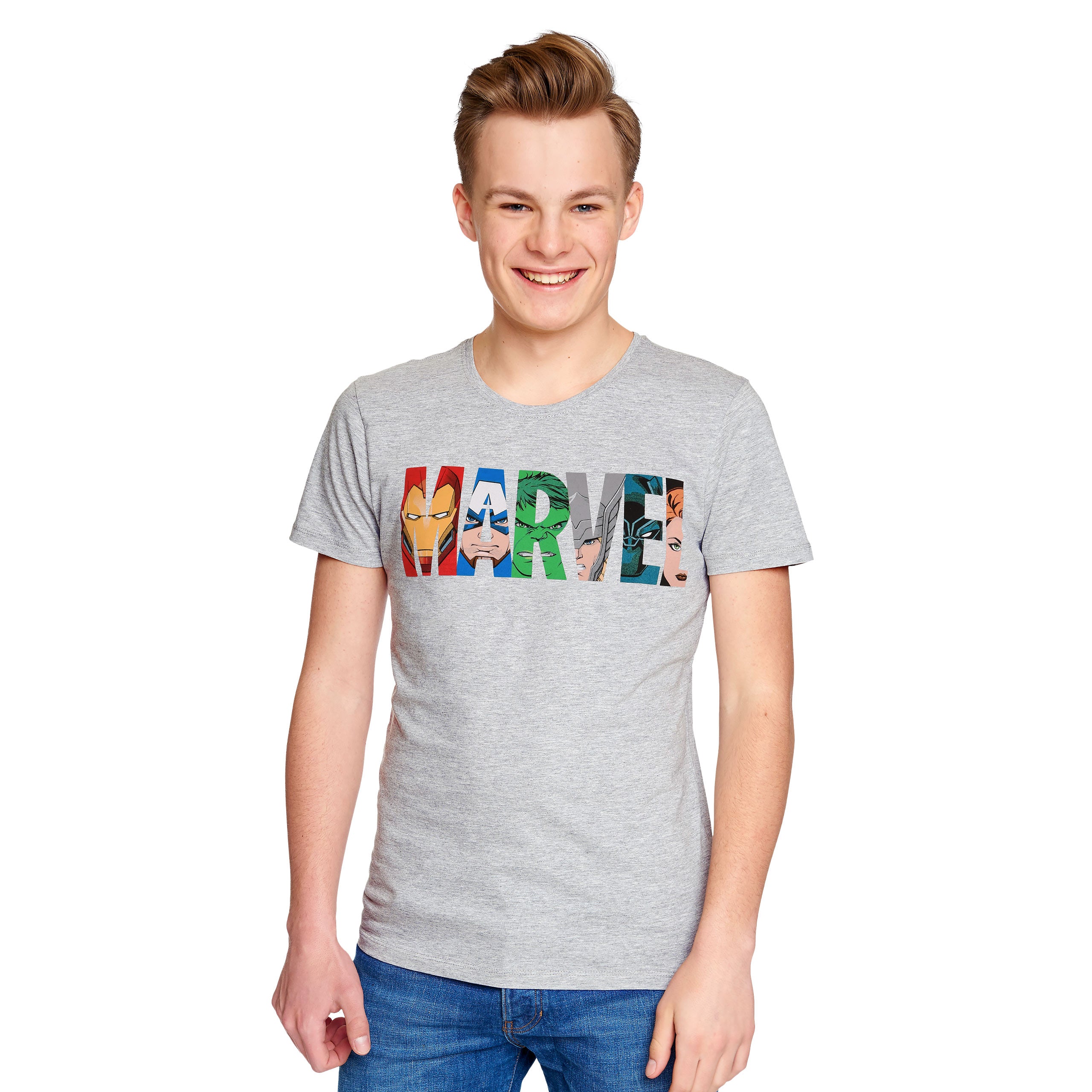 Imagen del producto Marvel - Logo Comic Heroes Camiseta gris