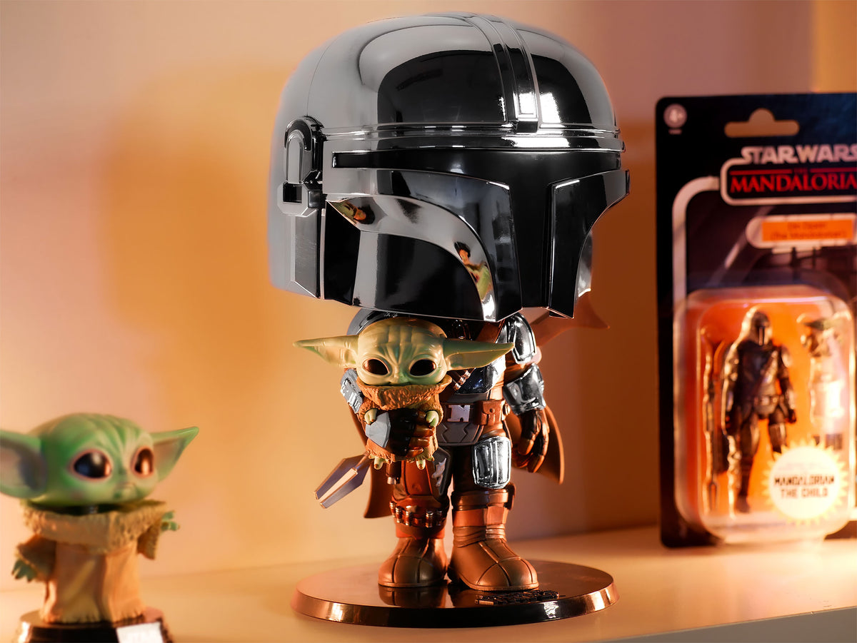 Imagen del producto Mandalorian Chrome Funko Pop Figura de Cabeza Oscilante 26 cm - Star Wars