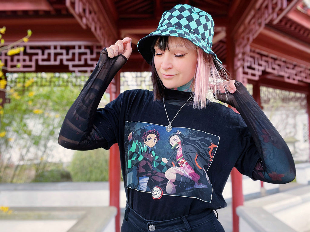 Imagen del producto Demon Slayer - Camiseta negra de Nezuko y Tanjiro Kamado