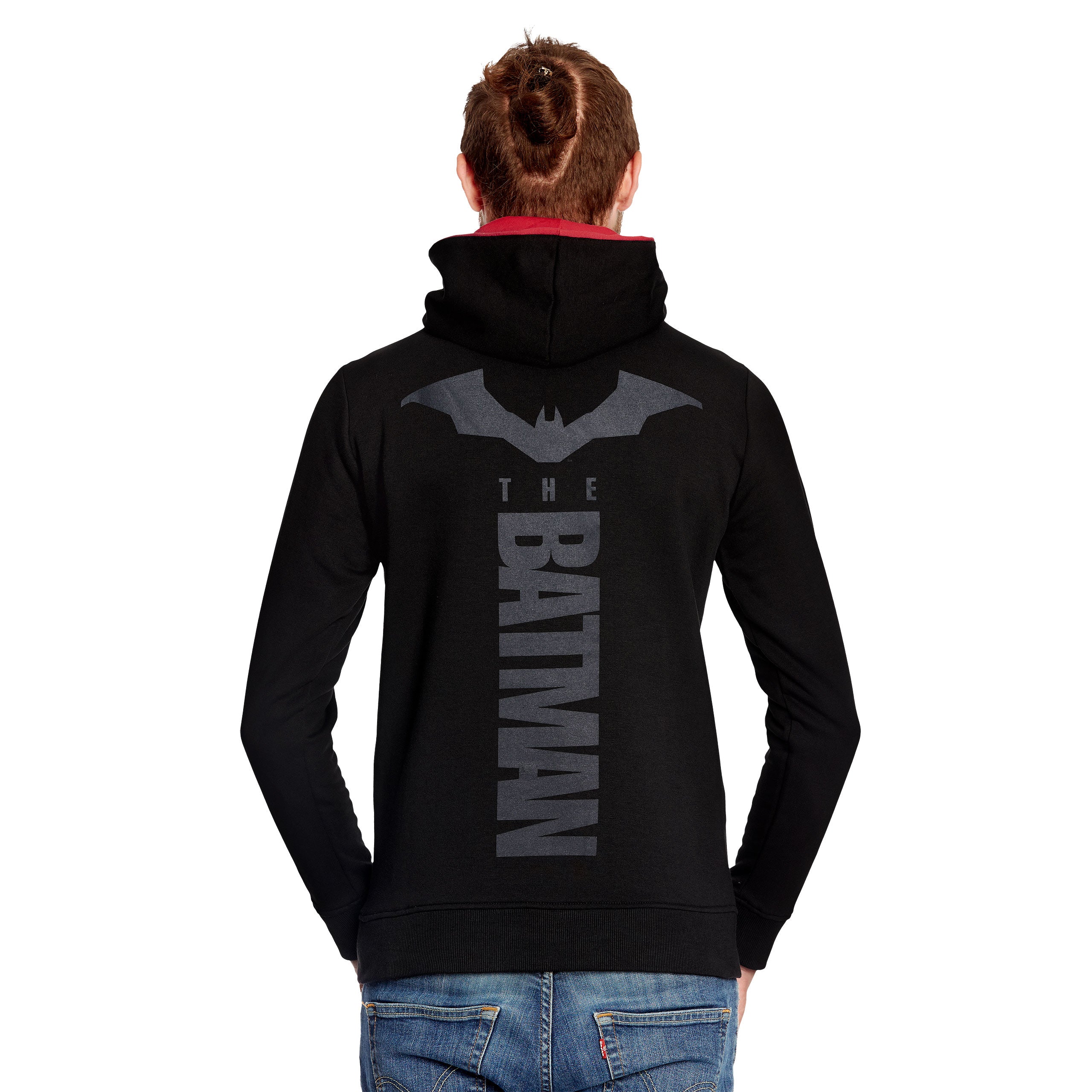 Imagen del producto Sudadera con capucha The Batman Logo negra-roja