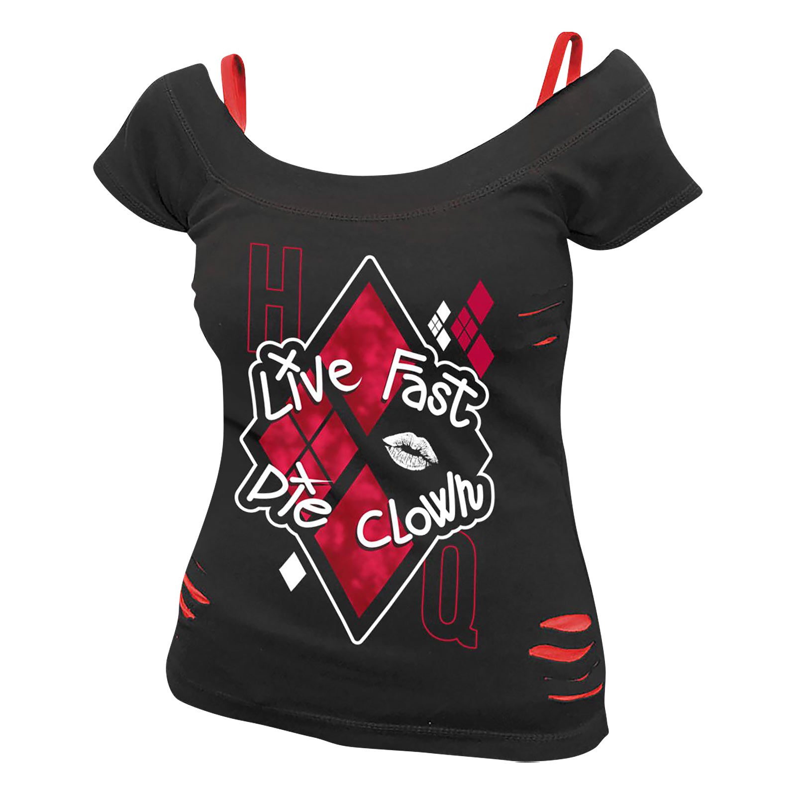 Imagen del producto Harley Quinn - Live Fast Die Clown 2in1 Camiseta para mujer