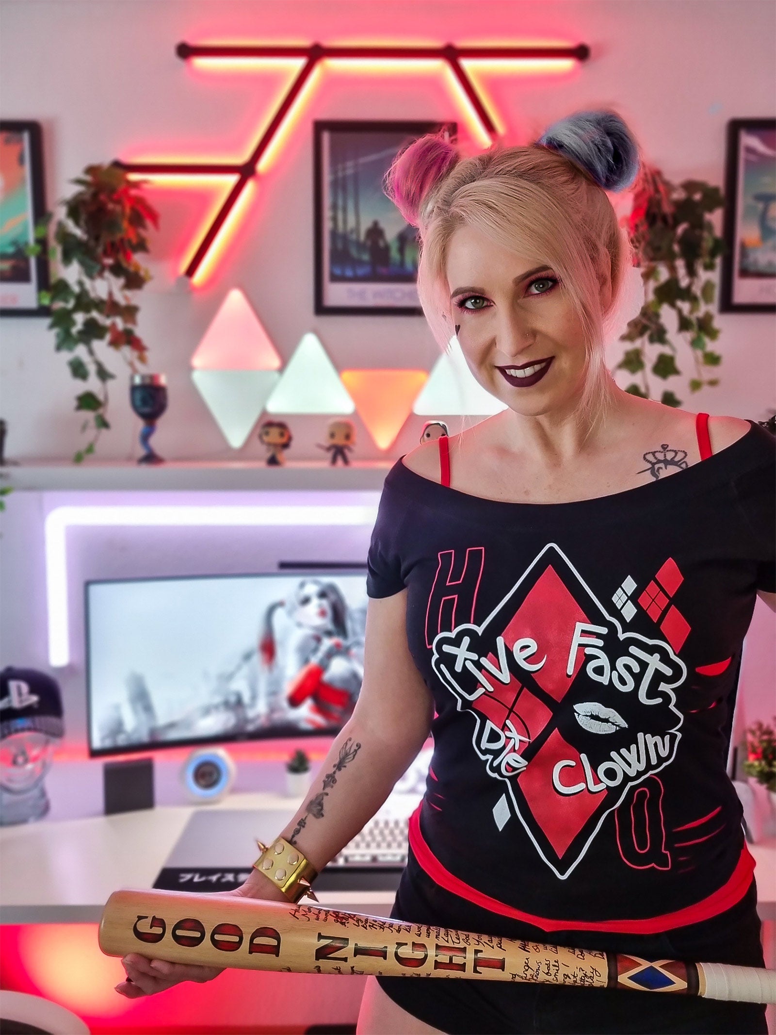 Imagen del producto Harley Quinn - Live Fast Die Clown 2in1 Camiseta para mujer