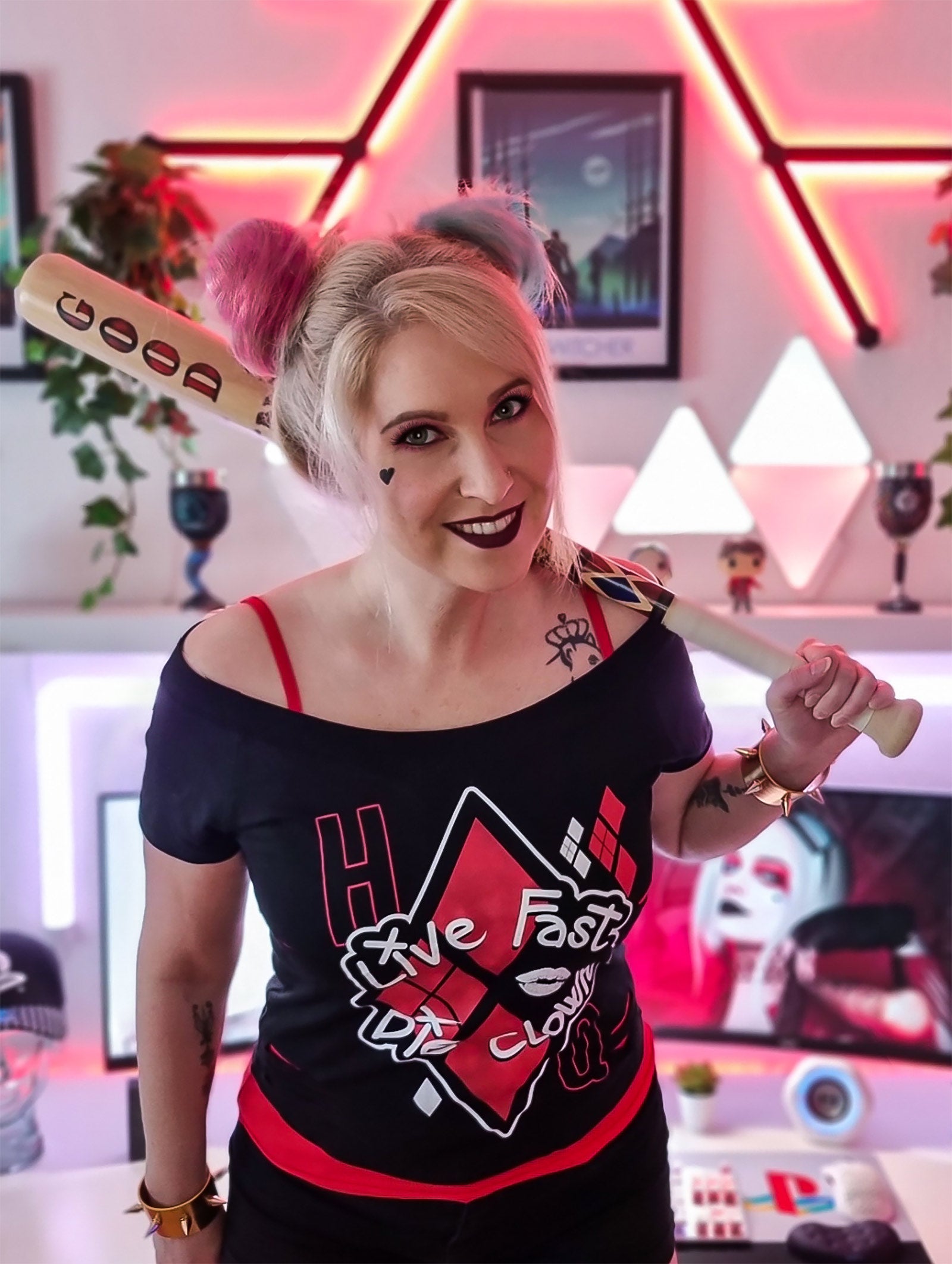 Imagen del producto Harley Quinn - Live Fast Die Clown 2in1 Camiseta para mujer