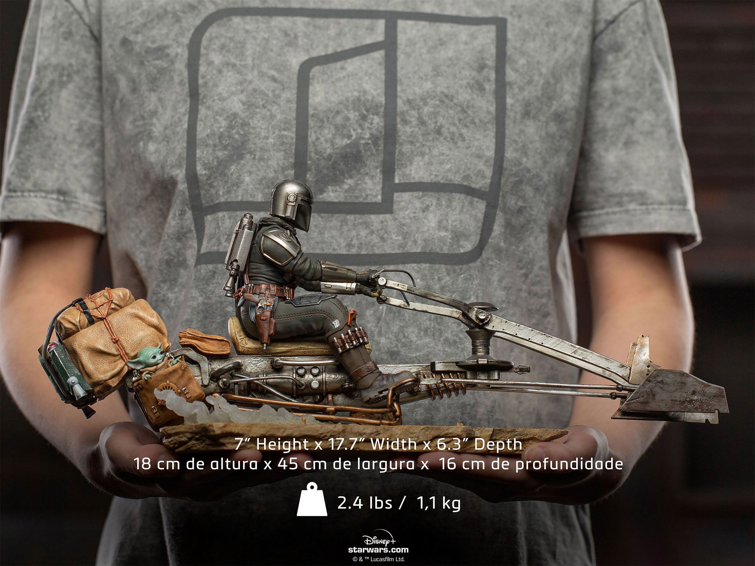 Imagen del producto Mando con Speeder BDS Art Scale Deluxe Statue - Star Wars The Mandalorian