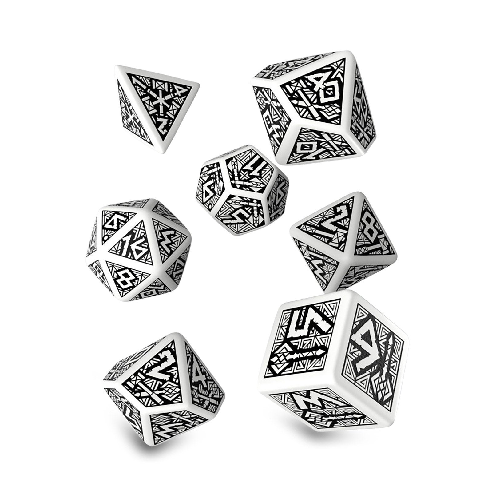 Product image Dwarven White & Black RPG Dice Set 7pcs