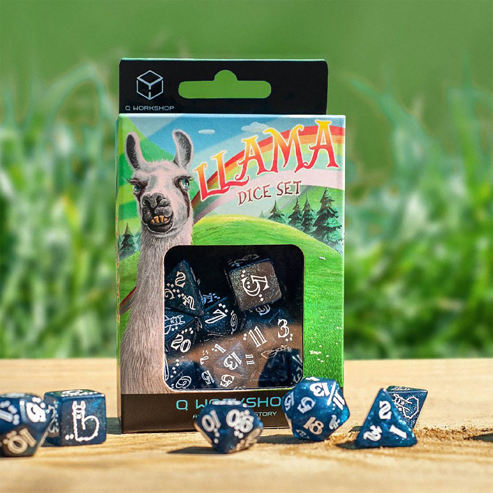 Imagen del producto Juego de Dados de Rol con Brillo de Llama 7 piezas