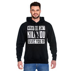 Imagen del producto Sudadera con capucha negra 'Lo que no te mata te da XP'