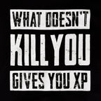 Imagen del producto Sudadera con capucha negra 'Lo que no te mata te da XP'