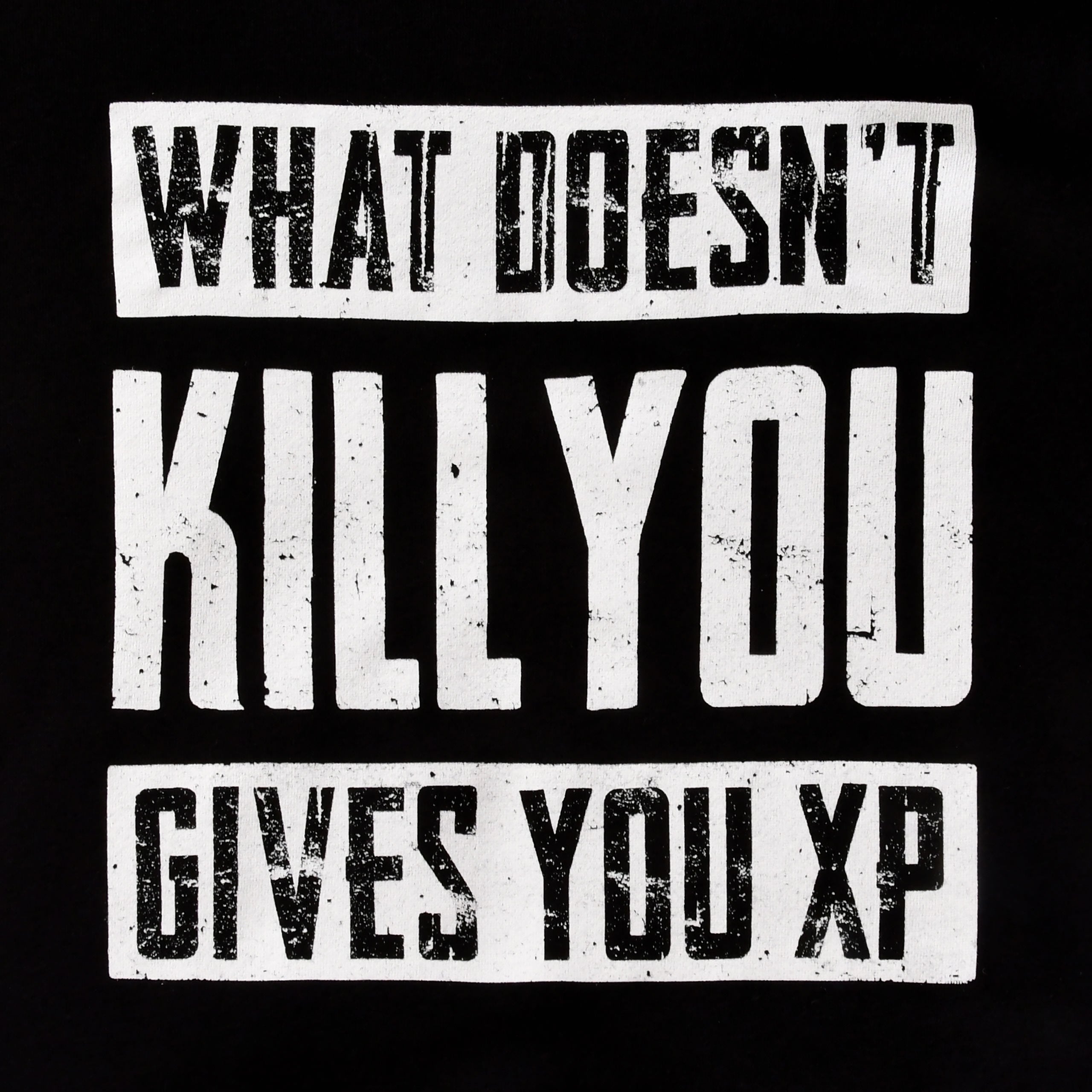 Imagen del producto Sudadera con capucha negra 'Lo que no te mata te da XP'