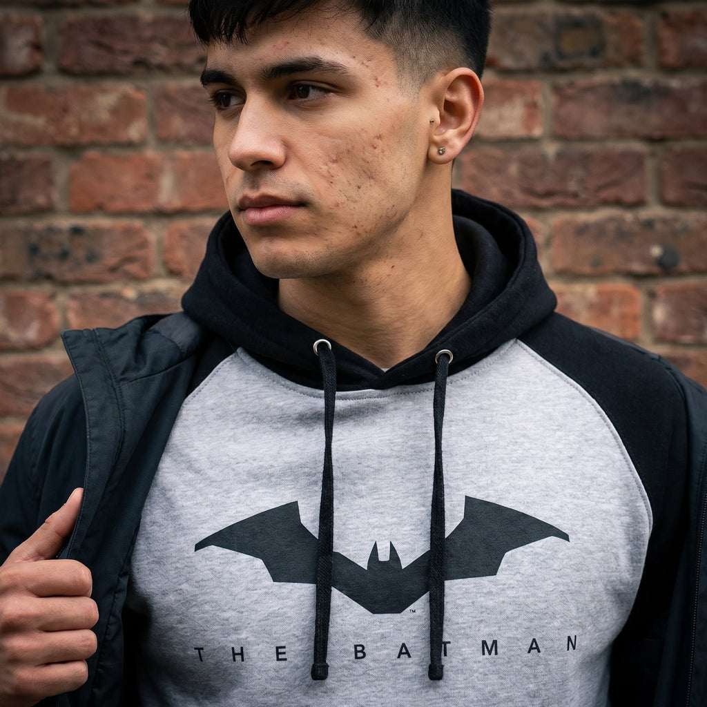 Imagen del producto The Batman - Logo Baseball Hoodie gris-negro