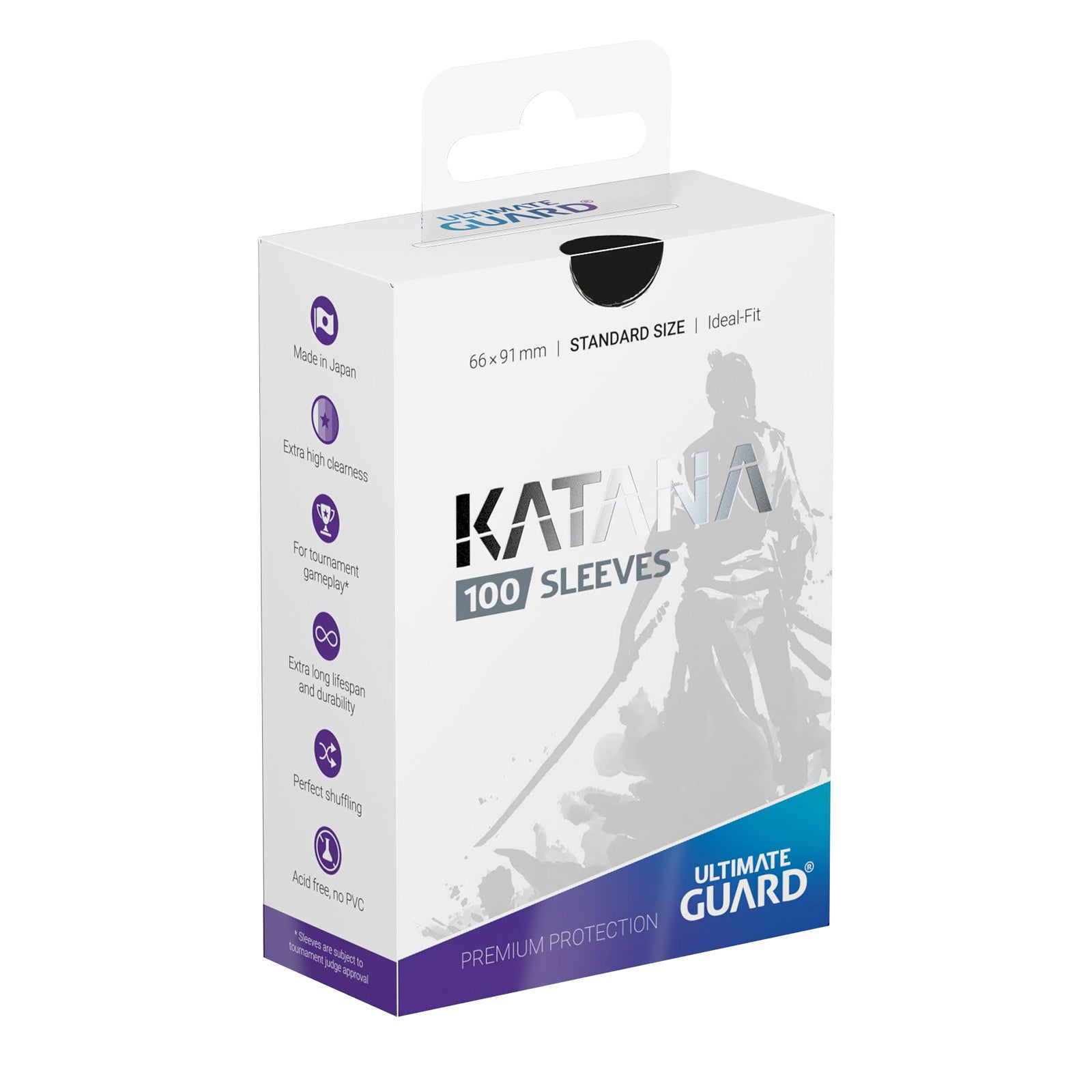Imagen del producto Fundas para Cartas Katana Negras Set de 100 Ultimate Guard para TCG Tamaño Estándar