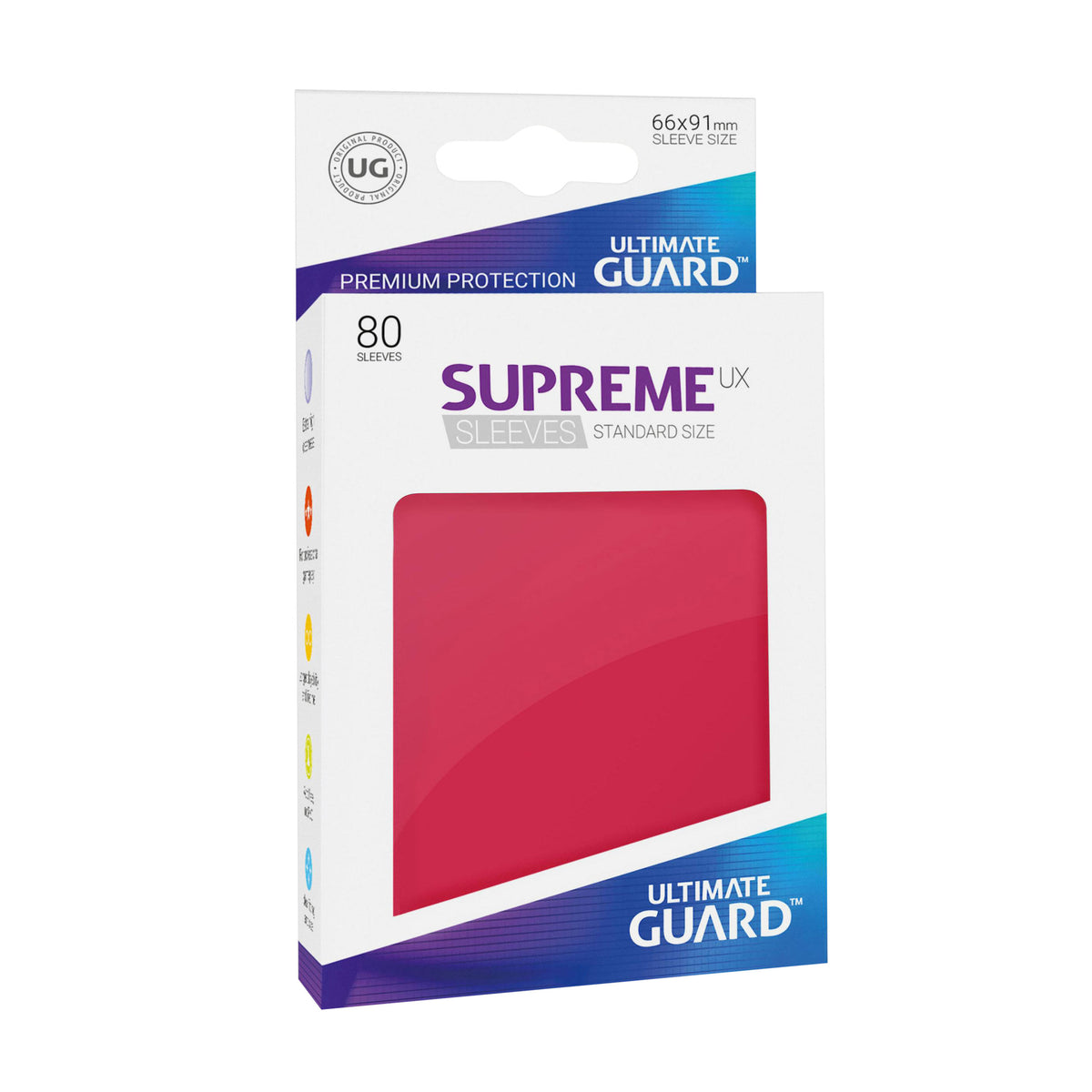 Imagen del producto Fundas de tarjetas Ultimate Guard para tarjetas coleccionables, set de 80, rojo