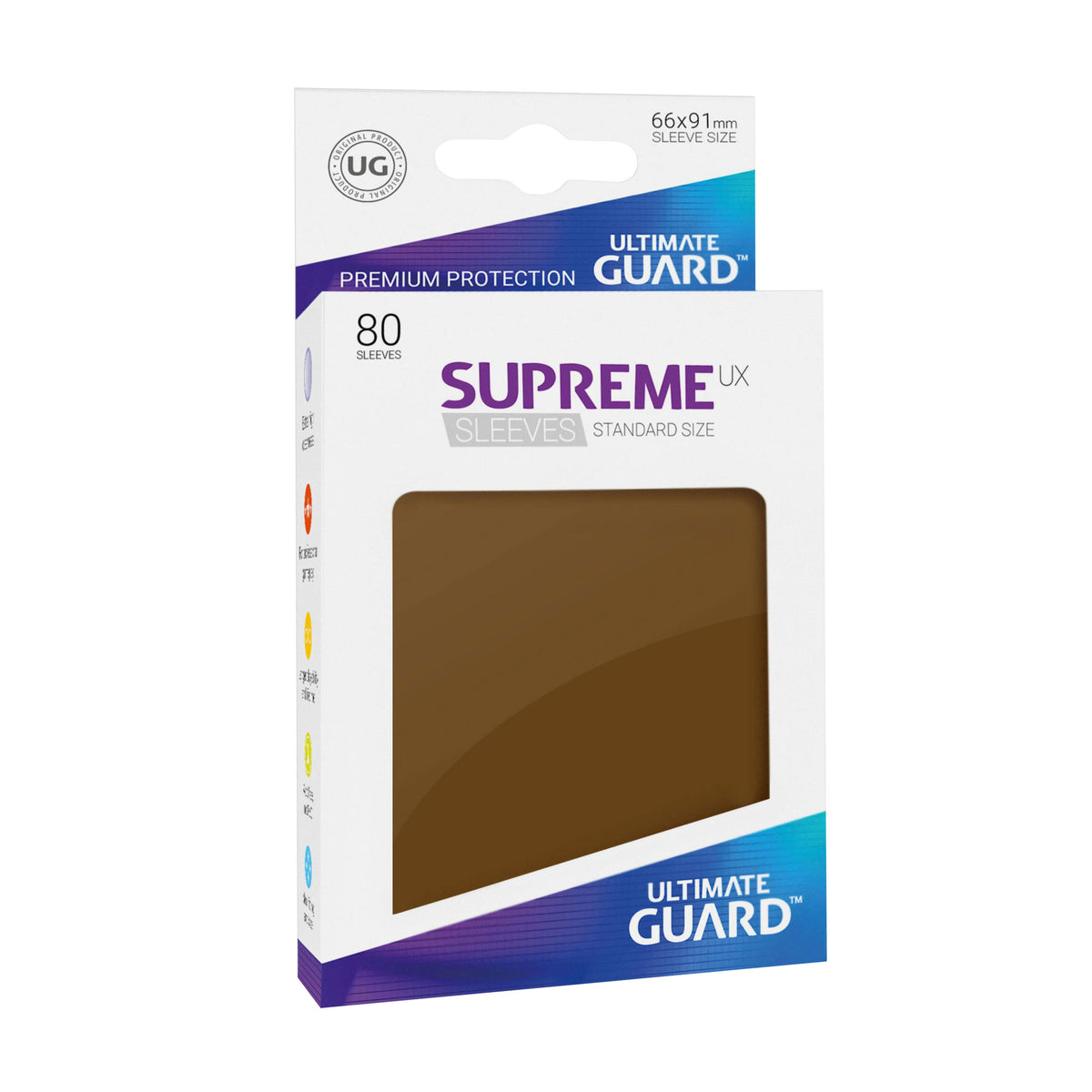 Imagen del producto Fundas para tarjetas Ultimate Guard para tarjetas coleccionables, set de 80, color marrón