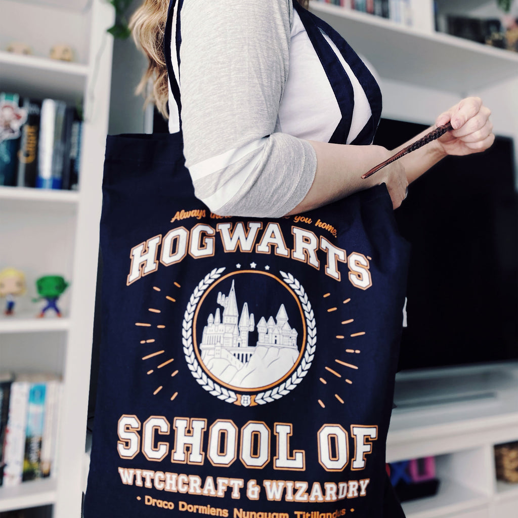 Imagen del producto Bolsa de yute Hogwarts School azul - Harry Potter