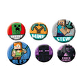 Imagen del producto Minecraft - Set de botones de personajes (6 piezas)