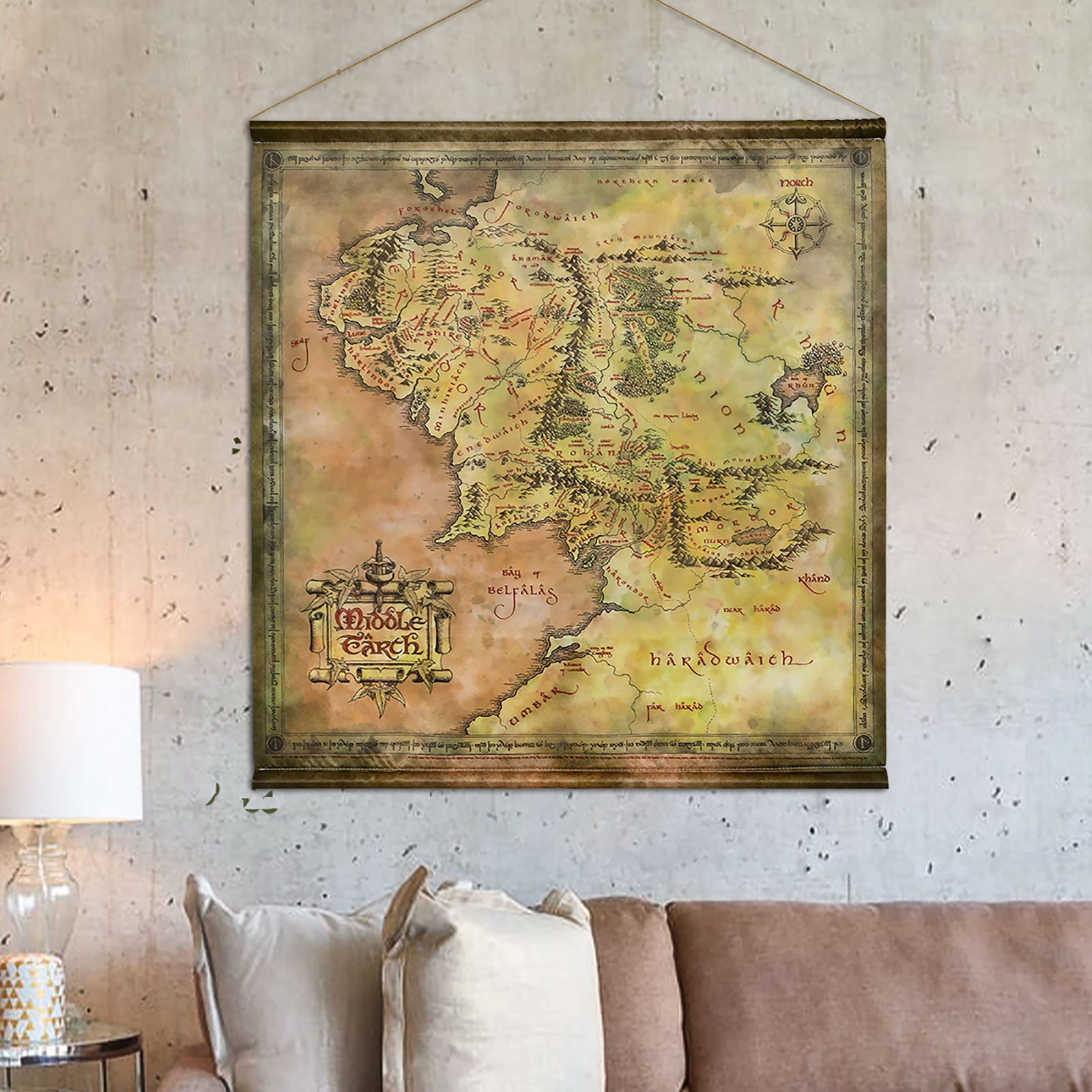 Imagen del producto El Señor de los Anillos - Mapa de la Tierra Media Wall Scroll