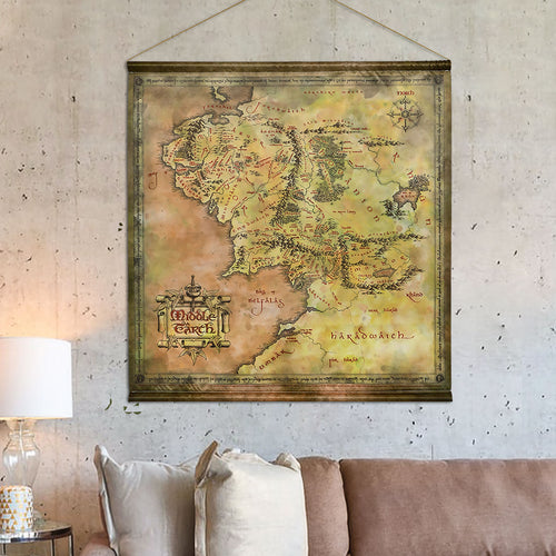 Imagen del producto El Señor de los Anillos - Mapa de la Tierra Media Wall Scroll