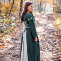 Imagen del producto Vestido medieval Larina verde-beige