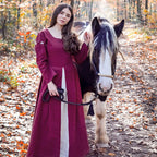 Imagen del producto Vestido medieval Larina rojo-beige