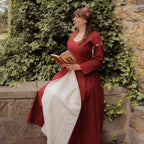 Imagen del producto Vestido medieval Larina rojo-beige